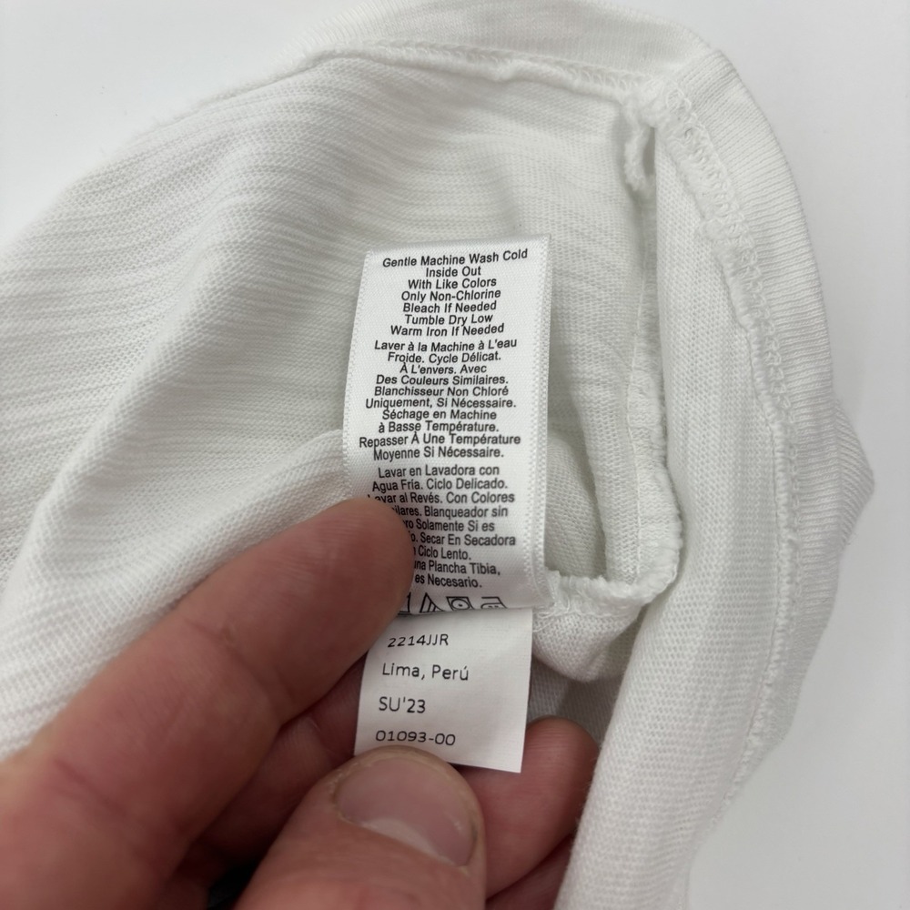 Nation LTD Ruffle‎ Sleeve T Shirt White Womens Small Cotton - Picture 5 of 7